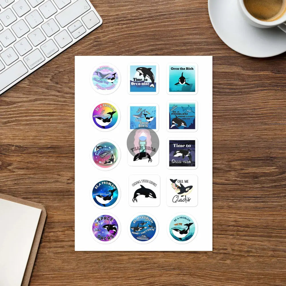 All of the Orcas Sticker sheet - from Show Me Your Mask Shop by Show Me Your Mask Shop - Stickers