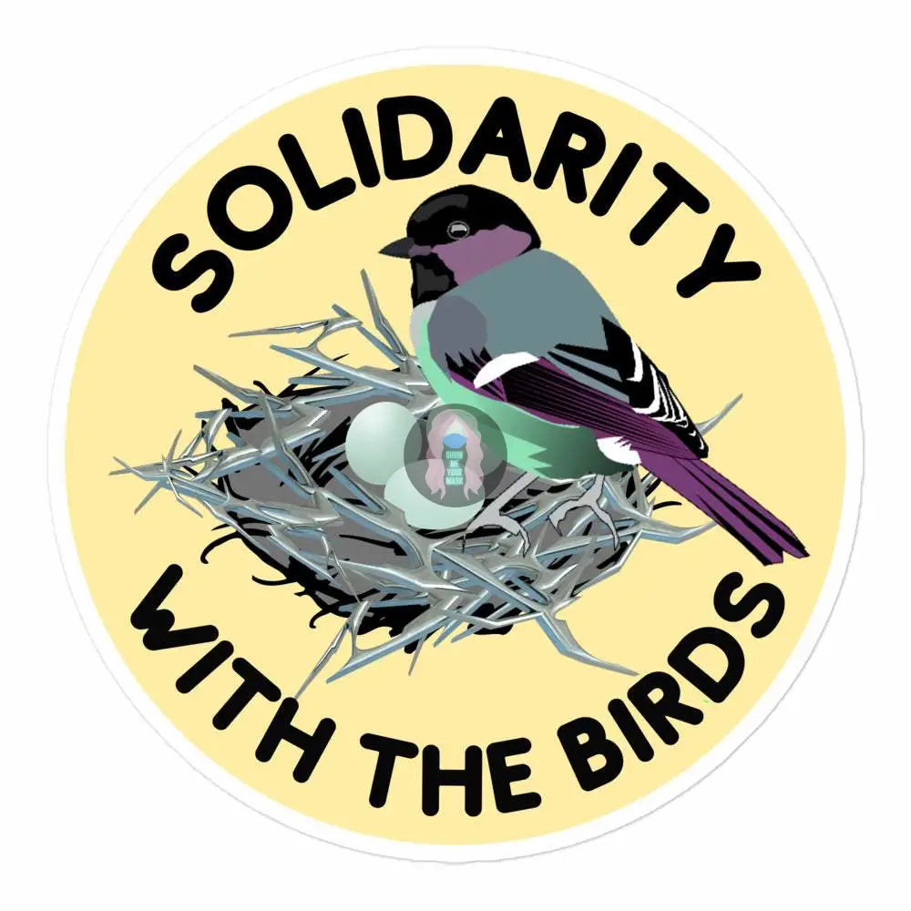 Birds "Solidarity" Bubble-free stickers - from Show Me Your Mask Shop by Show Me Your Mask Shop - Stickers