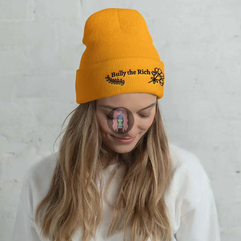 'Bully the Rich' Floral Cuffed Beanie - from Show Me Your Mask Shop by Show Me Your Mask Shop - Hats, Unisex