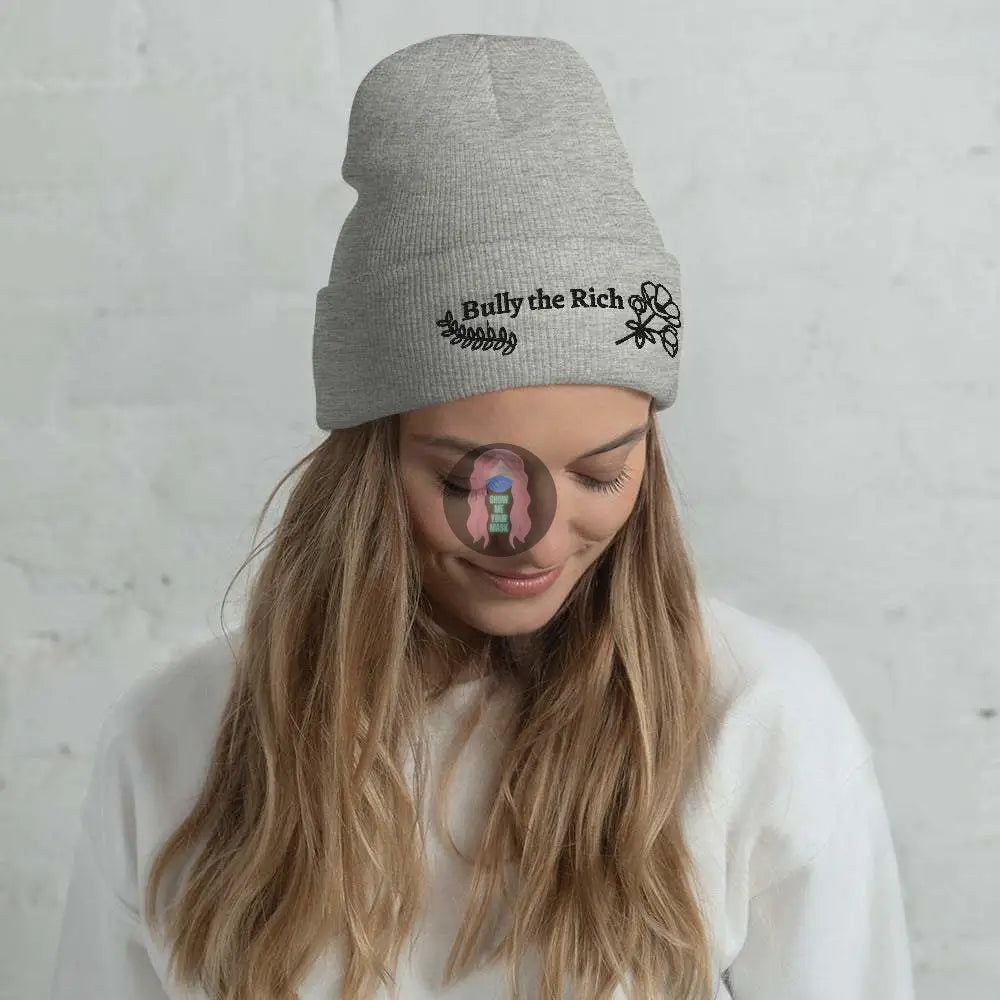 'Bully the Rich' Floral Cuffed Beanie - from Show Me Your Mask Shop by Show Me Your Mask Shop - Hats, Unisex