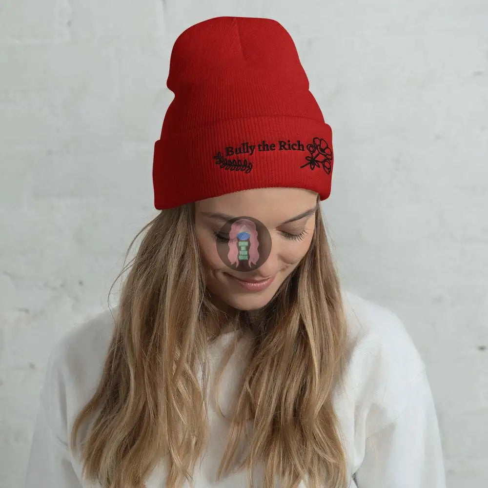 'Bully the Rich' Floral Cuffed Beanie - from Show Me Your Mask Shop by Show Me Your Mask Shop - Hats, Unisex