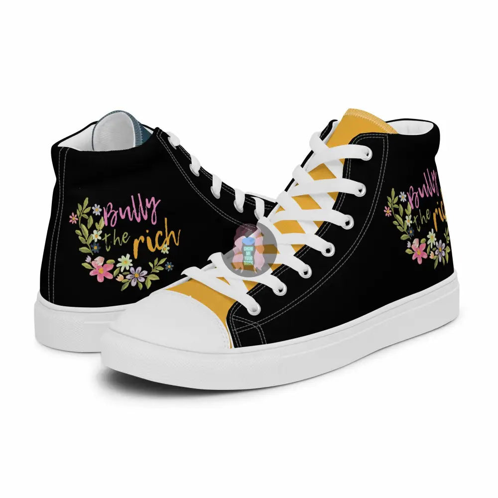 "Bully the Rich" Men’s high top canvas shoes - from Show Me Your Mask Shop by Show Me Your Mask Shop - Men's, Shoes