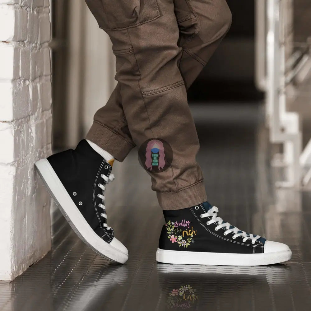 "Bully the Rich" Men’s high top canvas shoes - from Show Me Your Mask Shop by Show Me Your Mask Shop - Men's, Shoes