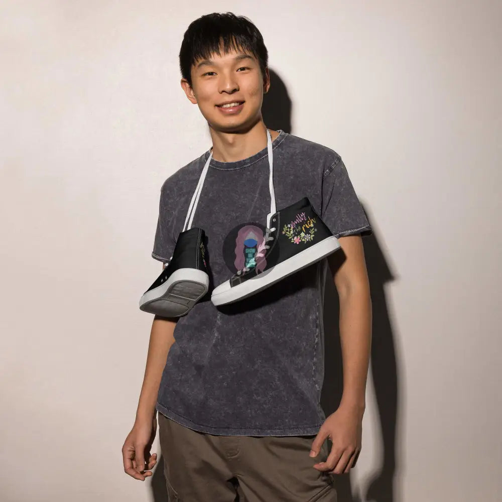 "Bully the Rich" Men’s high top canvas shoes - from Show Me Your Mask Shop by Show Me Your Mask Shop - Men's, Shoes