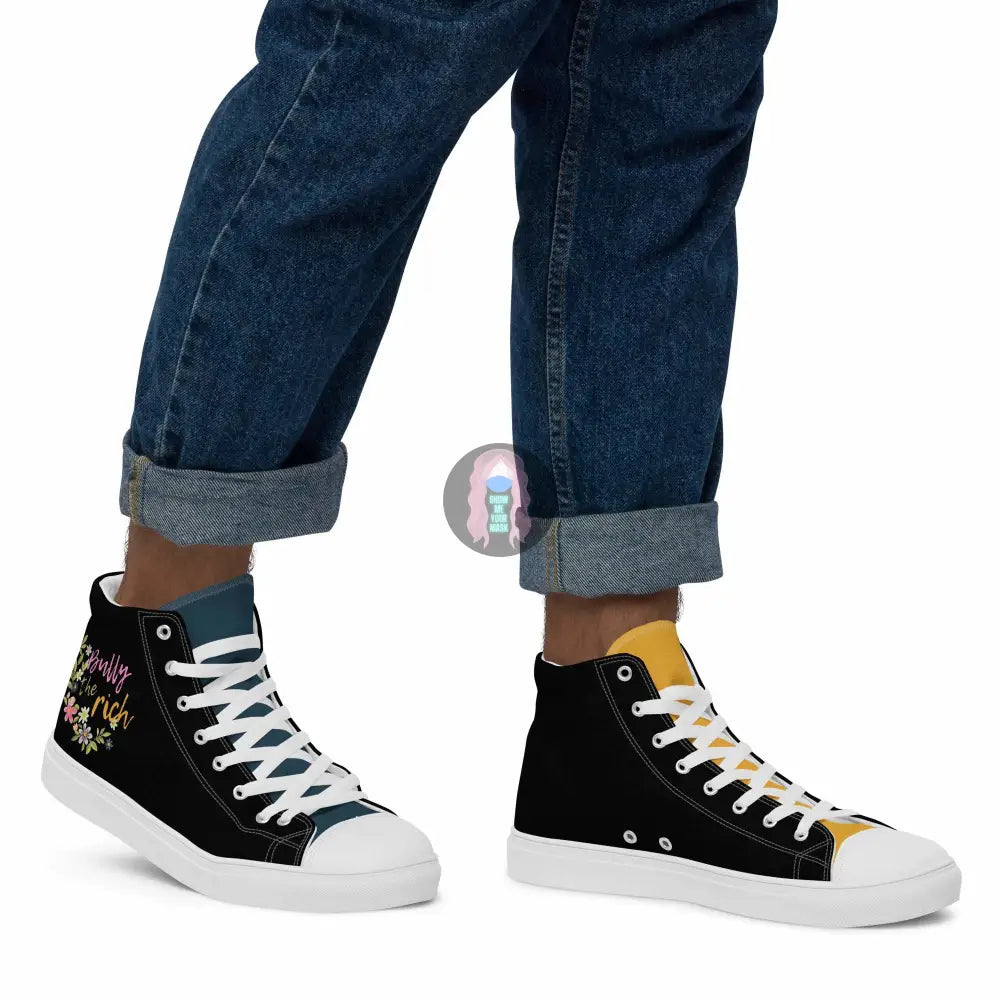 "Bully the Rich" Men’s high top canvas shoes - from Show Me Your Mask Shop by Show Me Your Mask Shop - Men's, Shoes