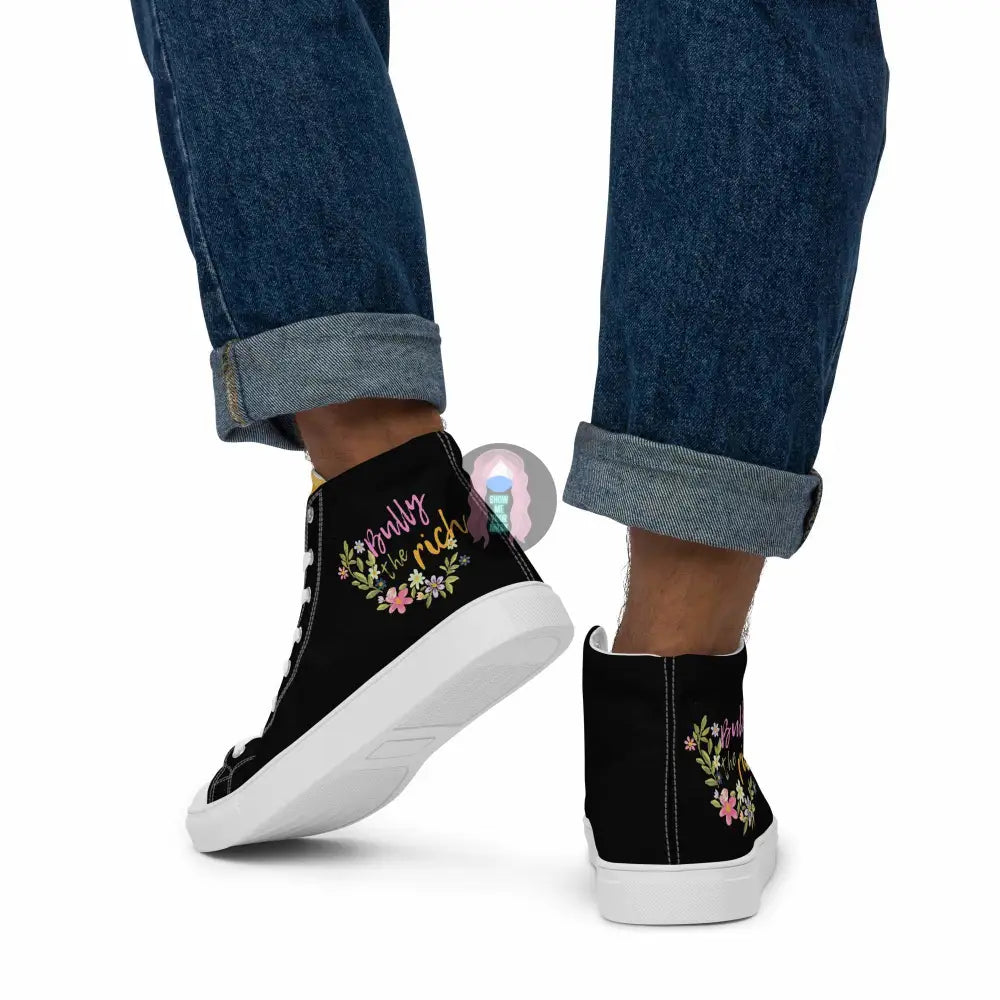"Bully the Rich" Men’s high top canvas shoes - from Show Me Your Mask Shop by Show Me Your Mask Shop - Men's, Shoes