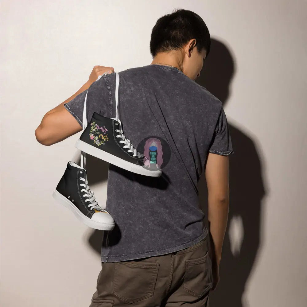 "Bully the Rich" Men’s high top canvas shoes - from Show Me Your Mask Shop by Show Me Your Mask Shop - Men's, Shoes