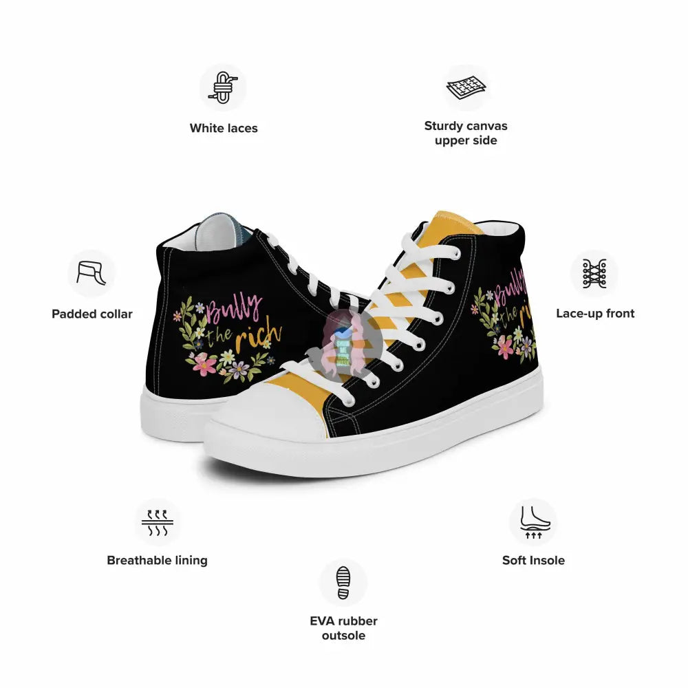 "Bully the Rich" Men’s high top canvas shoes - from Show Me Your Mask Shop by Show Me Your Mask Shop - Men's, Shoes