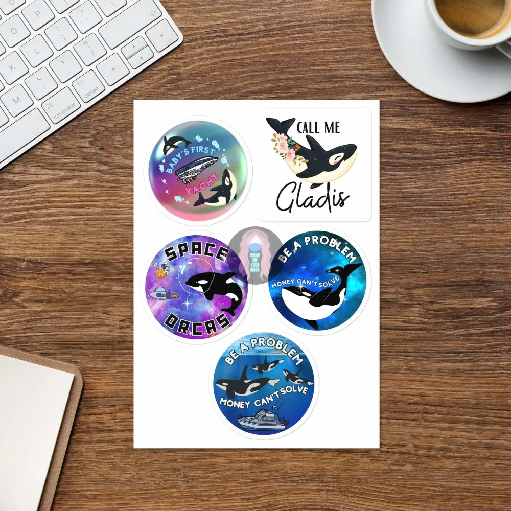 Even More Orcas Sticker sheet - from Show Me Your Mask Shop by Show Me Your Mask Shop - Stickers