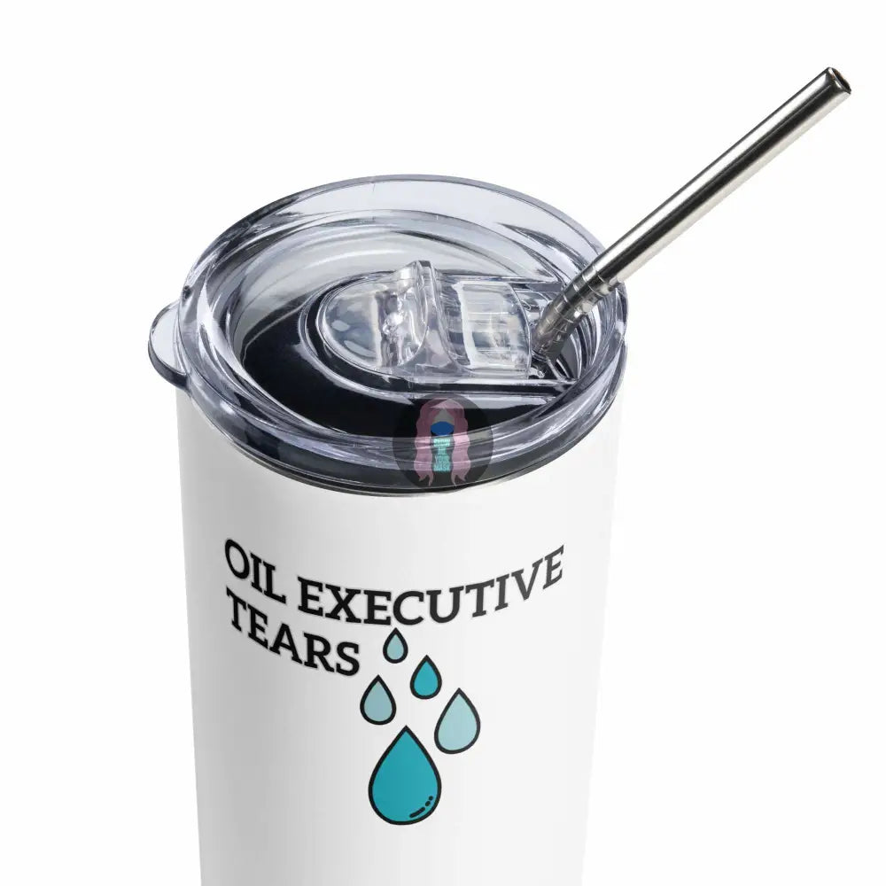 "oil executive tears" Stainless steel tumbler - from Show Me Your Mask Shop by Show Me Your Mask Shop - Mugs