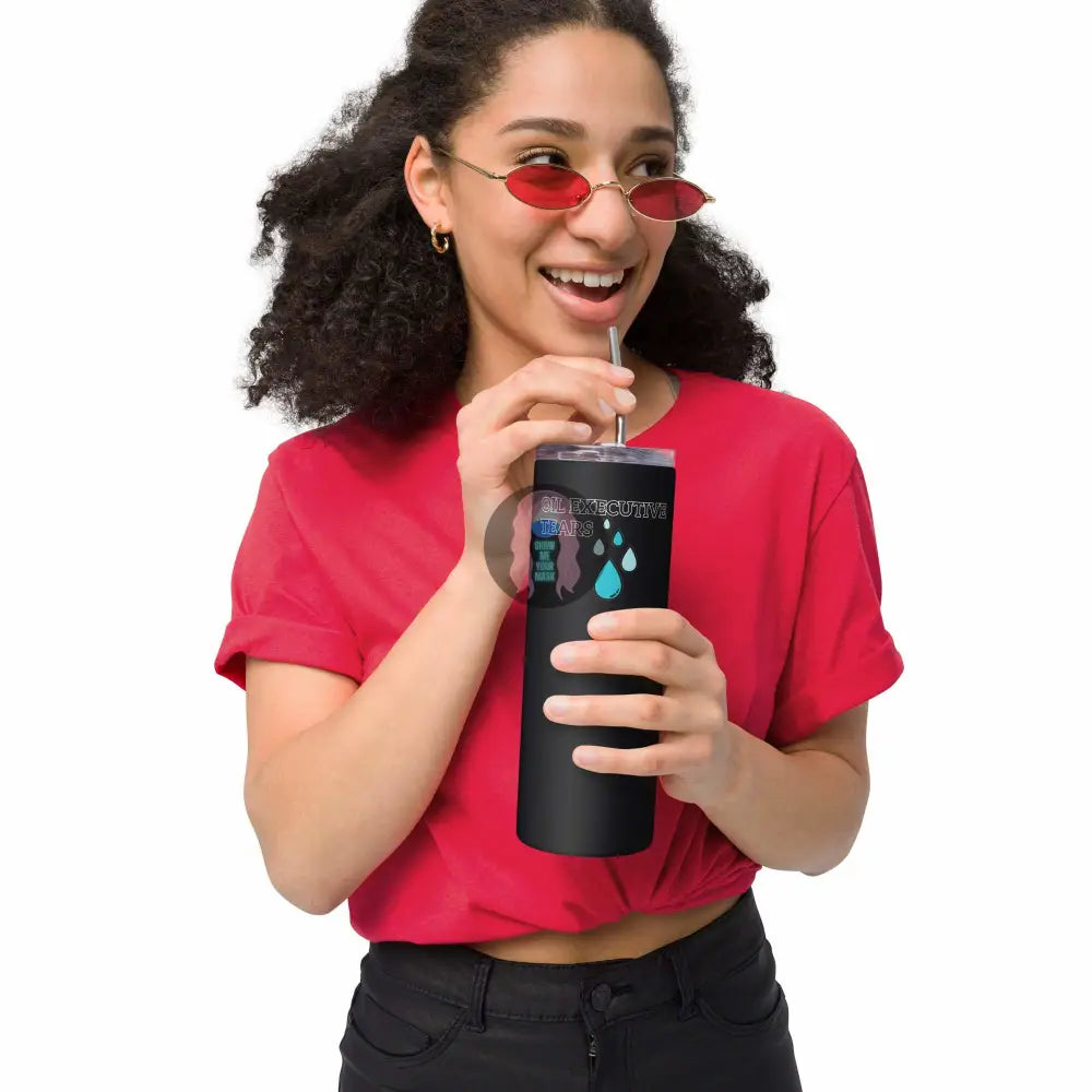"oil executive tears" Stainless steel tumbler - from Show Me Your Mask Shop by Show Me Your Mask Shop - Mugs