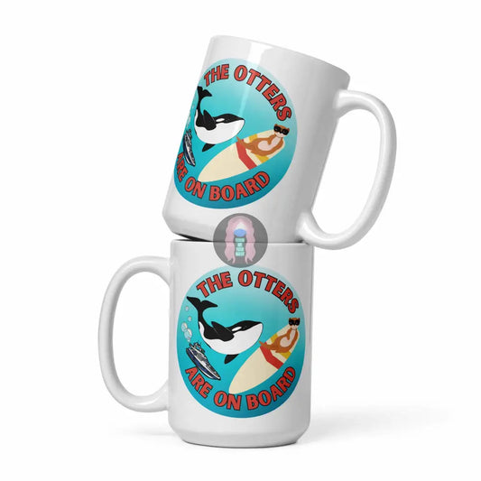 Orca and Otter White glossy mug 11oz 15oz -  from Show Me Your Mask Shop by Show Me Your Mask Shop - Mugs
