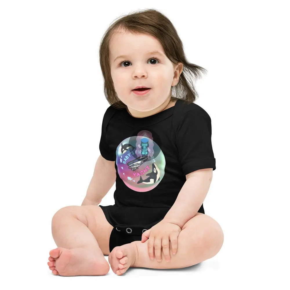 Orca "Baby's first Yacht" Baby short sleeve one piece - from Show Me Your Mask Shop by Show Me Your Mask Shop - Kids