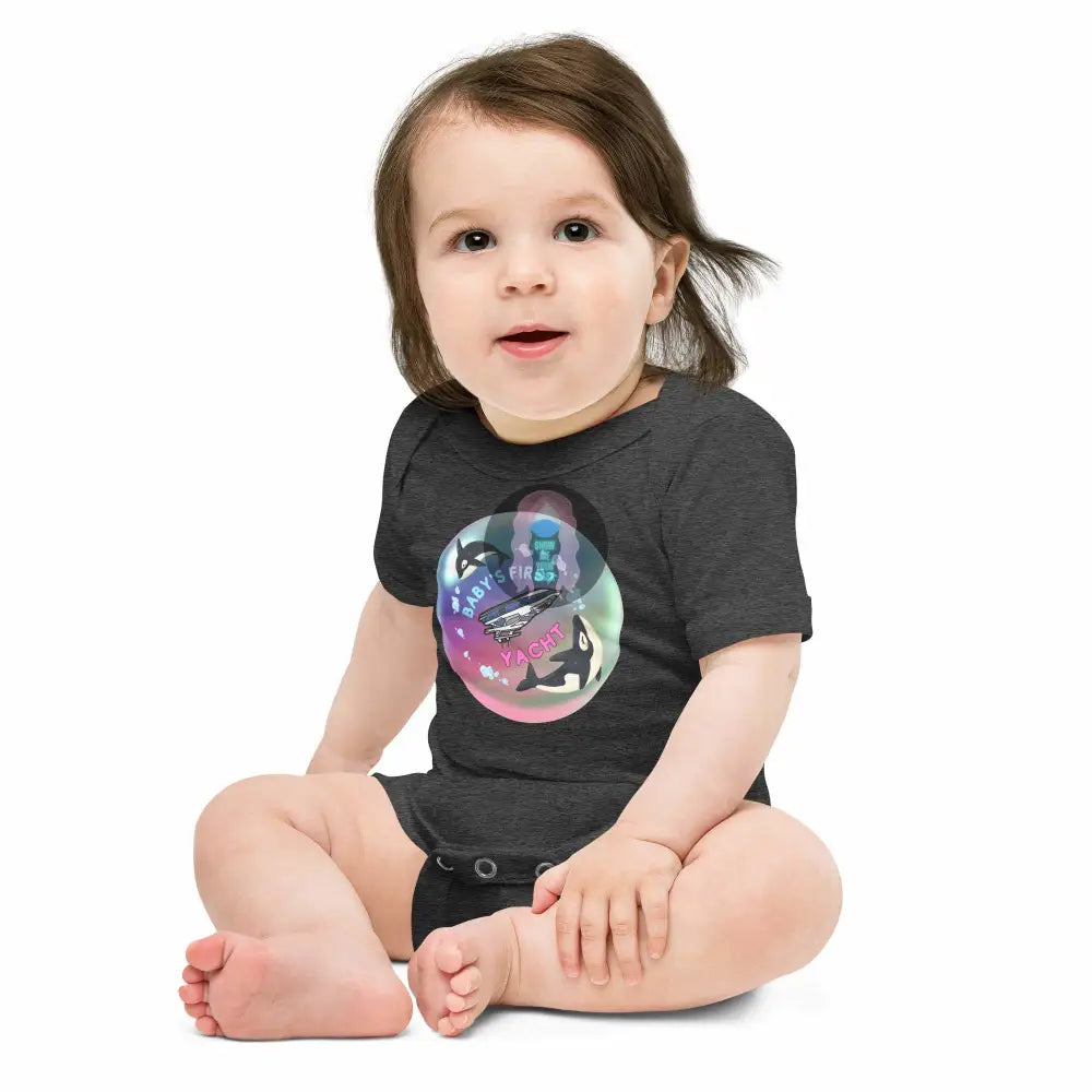 Orca "Baby's first Yacht" Baby short sleeve one piece - from Show Me Your Mask Shop by Show Me Your Mask Shop - Kids