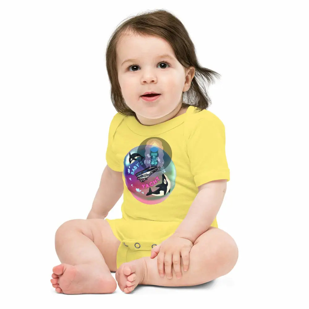 Orca "Baby's first Yacht" Baby short sleeve one piece - from Show Me Your Mask Shop by Show Me Your Mask Shop - Kids