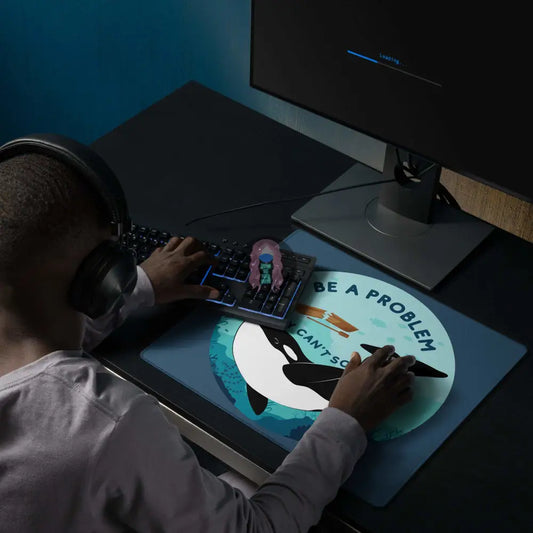 Orca " Be a Problem" Gaming mouse pad -  from Show Me Your Mask Shop by Show Me Your Mask Shop - Mouse pads