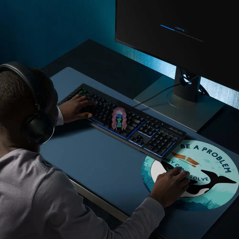 Orca " Be a Problem" Gaming mouse pad - from Show Me Your Mask Shop by Show Me Your Mask Shop - Mouse pads