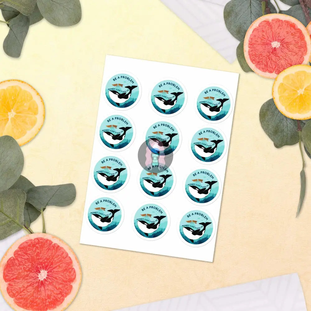 Orca " Be a Problem" Mini Sticker sheet - from Show Me Your Mask Shop by Show Me Your Mask Shop - Stickers