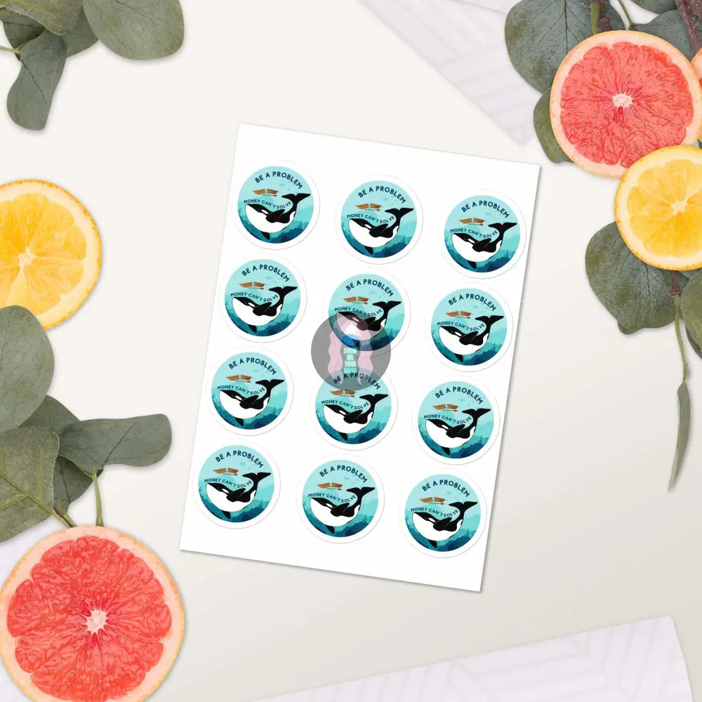 Orca " Be a Problem" Mini Sticker sheet - from Show Me Your Mask Shop by Show Me Your Mask Shop - Stickers
