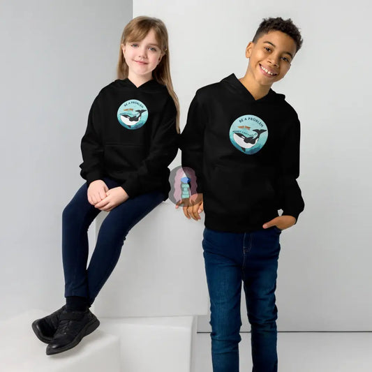 Orca Be A Problem Money Cant Solve Kids Fleece Hoodie Black / S