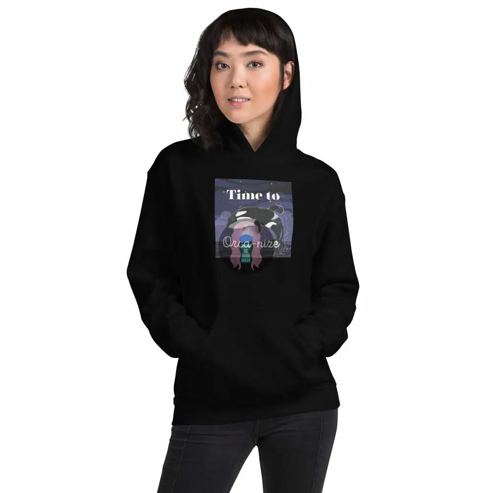 Orca, Night, "Time to Orca-nize" Unisex Hoodie - from Show Me Your Mask Shop by Show Me Your Mask Shop - Hoodies, Unisex