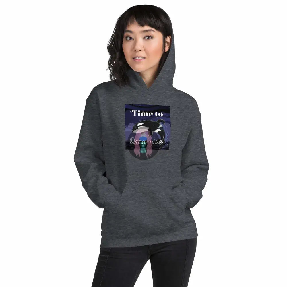 Orca, Night, "Time to Orca-nize" Unisex Hoodie - from Show Me Your Mask Shop by Show Me Your Mask Shop - Hoodies, Unisex