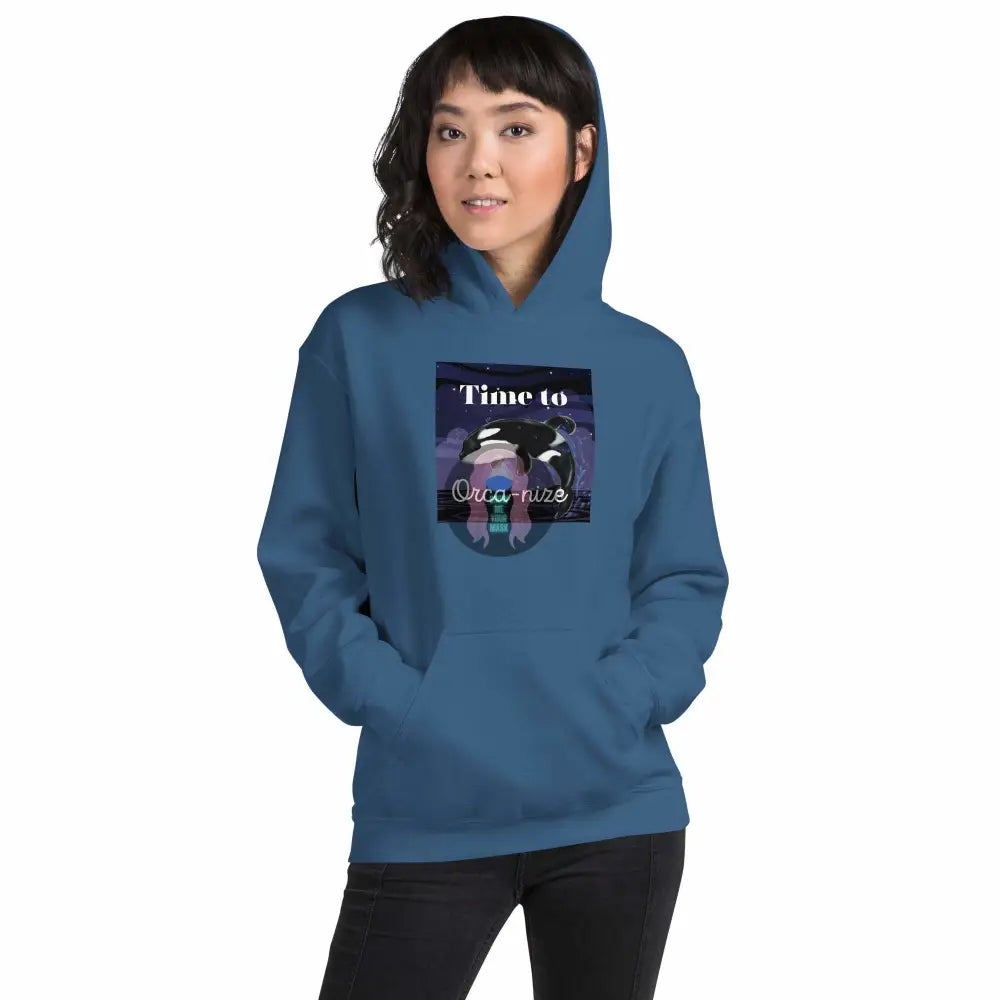 Orca, Night, "Time to Orca-nize" Unisex Hoodie - from Show Me Your Mask Shop by Show Me Your Mask Shop - Hoodies, Unisex