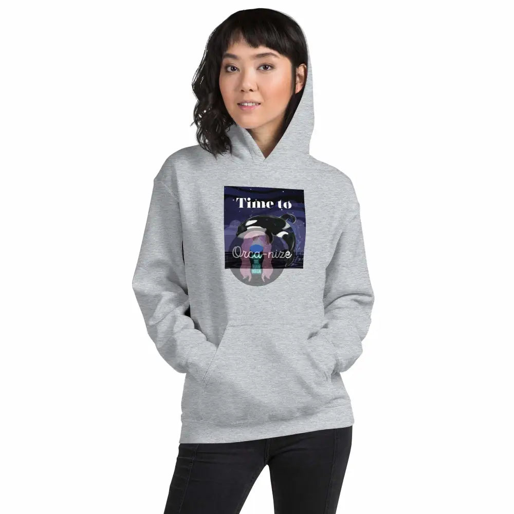 Orca, Night, "Time to Orca-nize" Unisex Hoodie - from Show Me Your Mask Shop by Show Me Your Mask Shop - Hoodies, Unisex
