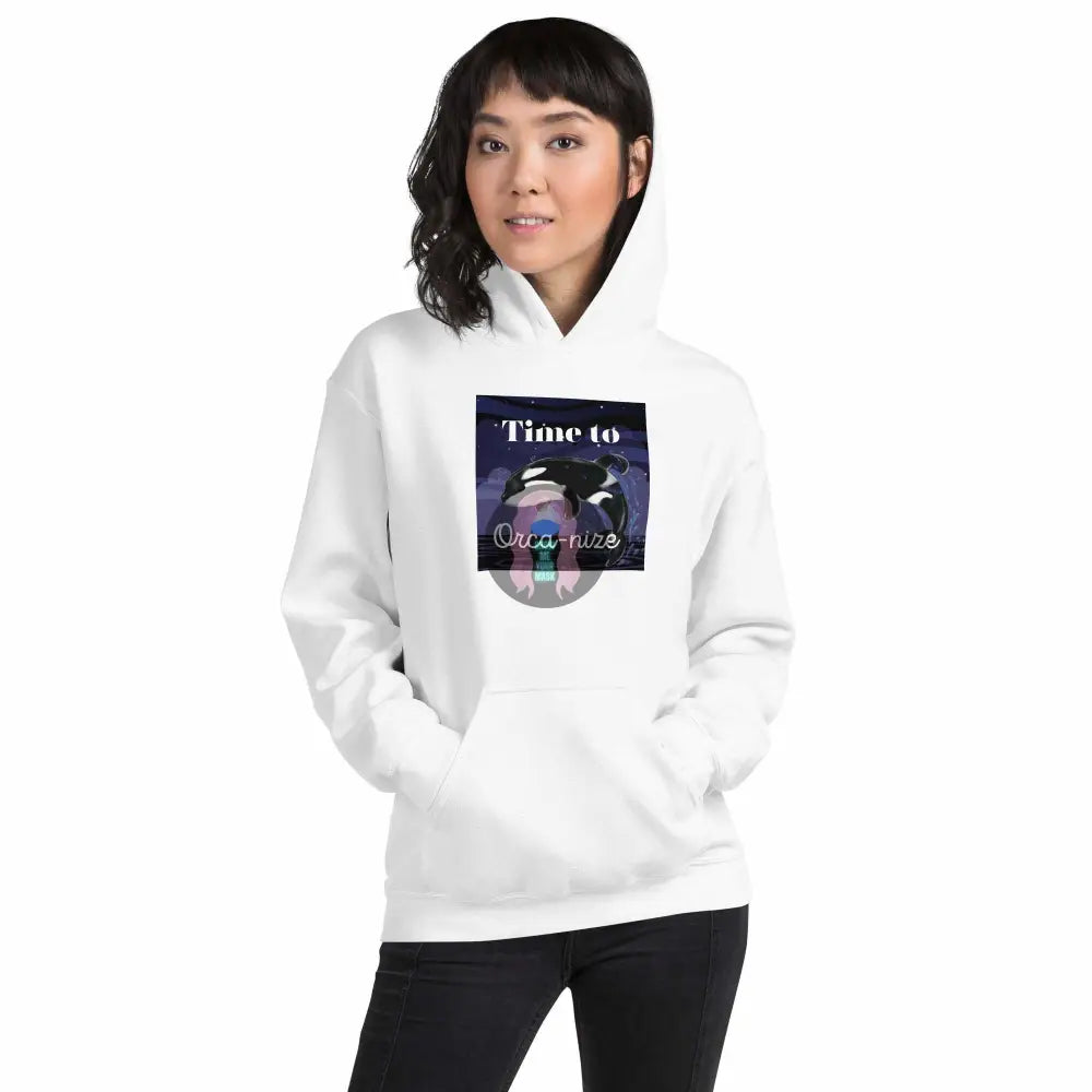 Orca, Night, "Time to Orca-nize" Unisex Hoodie - from Show Me Your Mask Shop by Show Me Your Mask Shop - Hoodies, Unisex