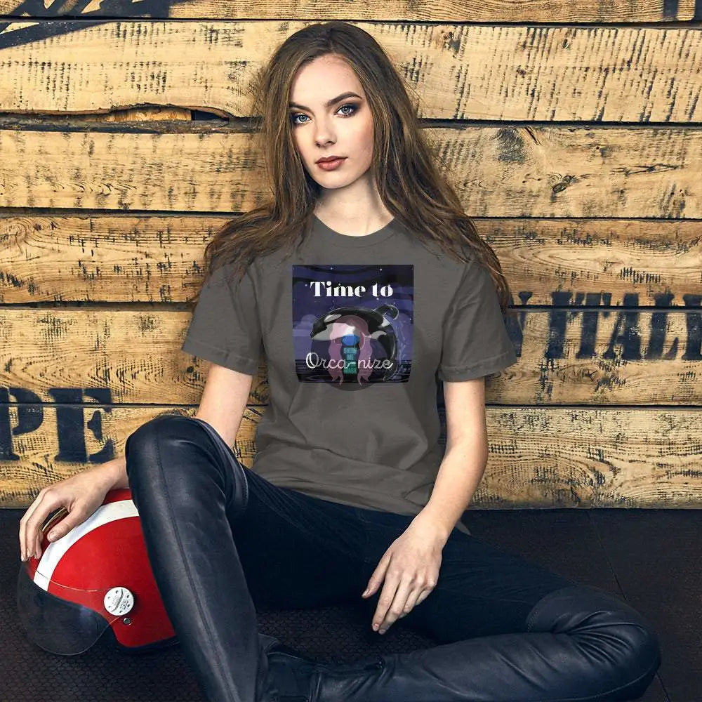 Orca, Night "Time to Orca-nize" Unisex t-shirt - from Show Me Your Mask Shop by Show Me Your Mask Shop - Shirts, Unisex