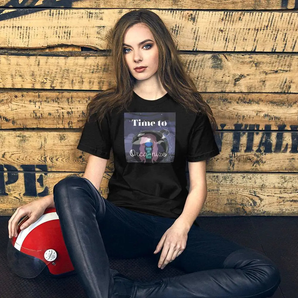 Orca, Night "Time to Orca-nize" Unisex t-shirt - from Show Me Your Mask Shop by Show Me Your Mask Shop - Shirts, Unisex