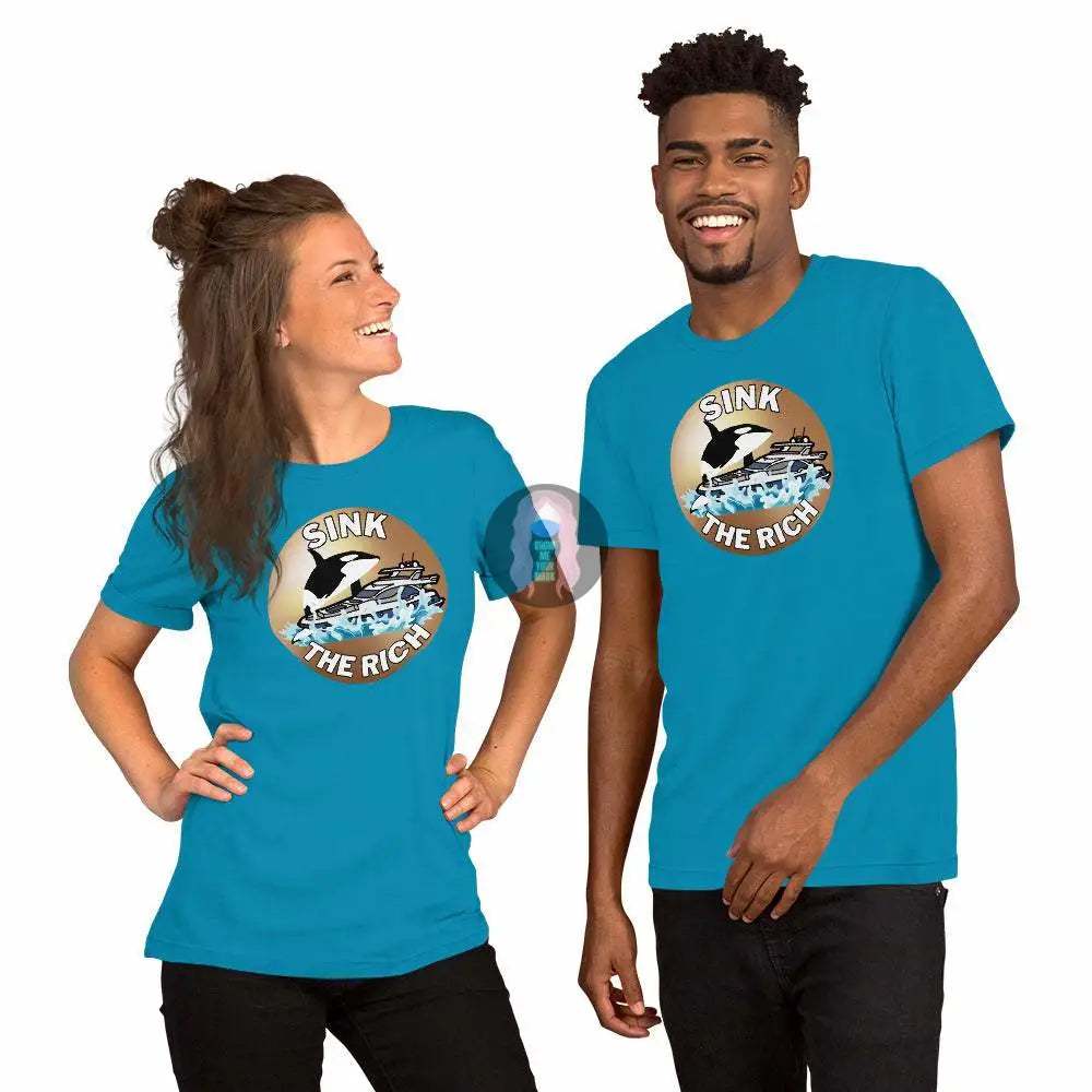 Orca "Sink the Rich" Unisex t-shirt - from Show Me Your Mask Shop by Show Me Your Mask Shop - Shirts