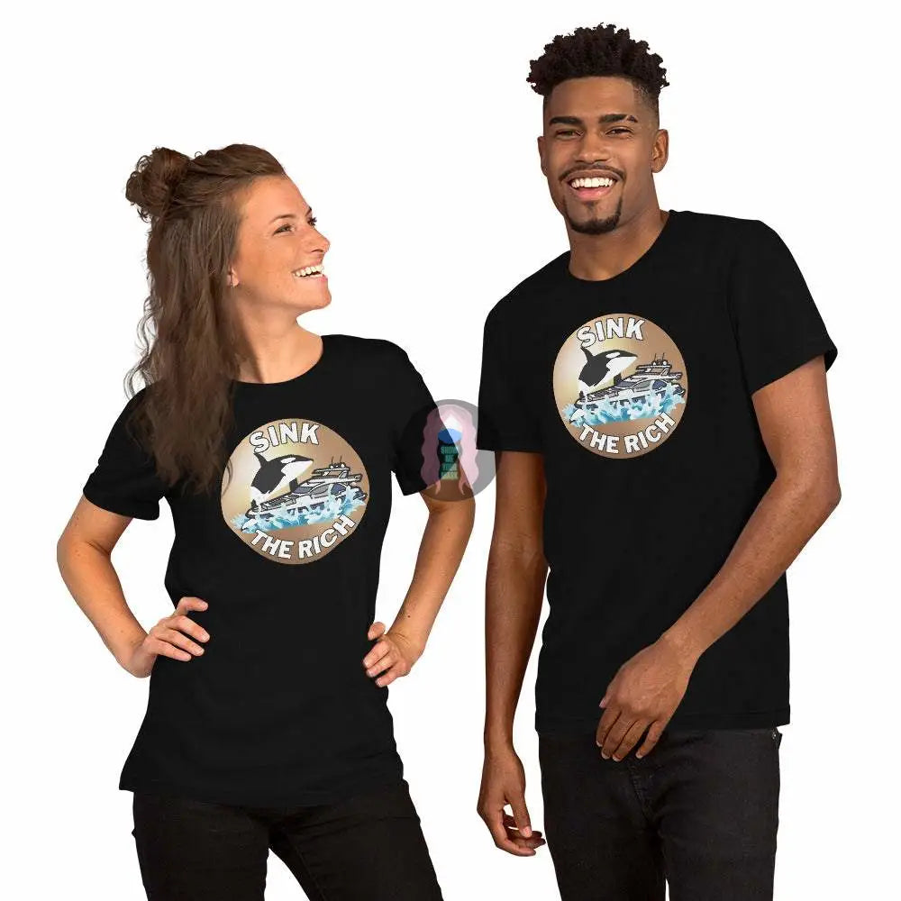 Orca "Sink the Rich" Unisex t-shirt - from Show Me Your Mask Shop by Show Me Your Mask Shop - Shirts