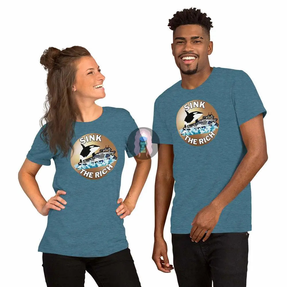 Orca "Sink the Rich" Unisex t-shirt - from Show Me Your Mask Shop by Show Me Your Mask Shop - Shirts