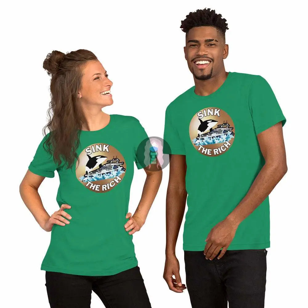 Orca "Sink the Rich" Unisex t-shirt - from Show Me Your Mask Shop by Show Me Your Mask Shop - Shirts
