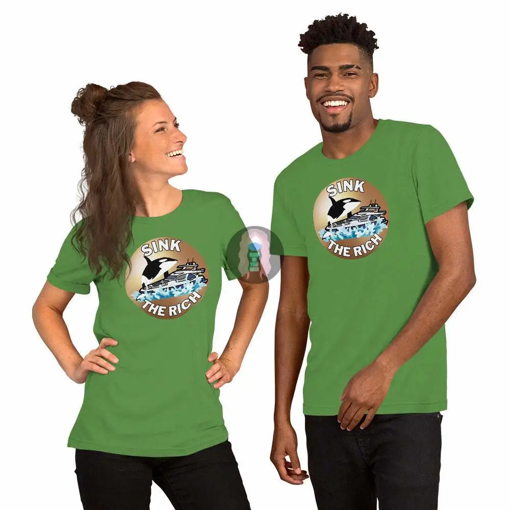 Orca "Sink the Rich" Unisex t-shirt - from Show Me Your Mask Shop by Show Me Your Mask Shop - Shirts
