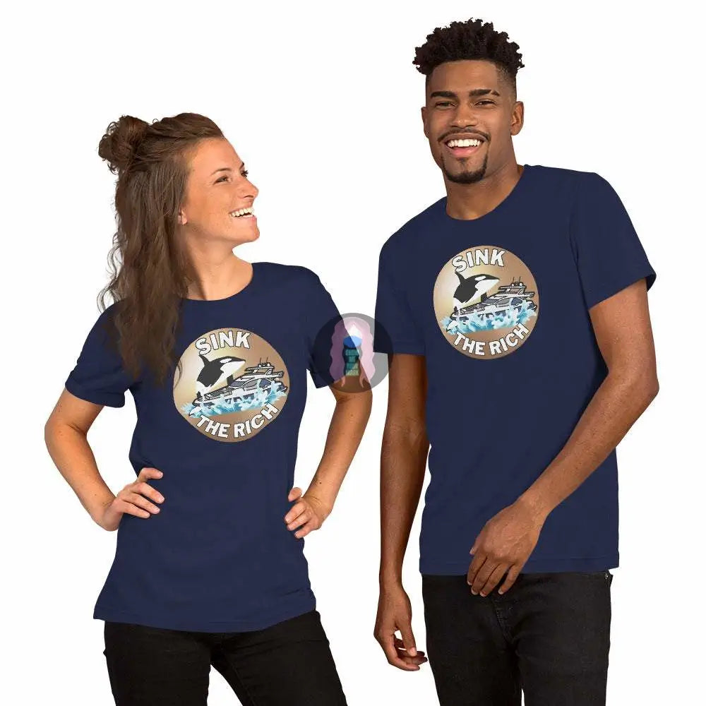 Orca "Sink the Rich" Unisex t-shirt - from Show Me Your Mask Shop by Show Me Your Mask Shop - Shirts