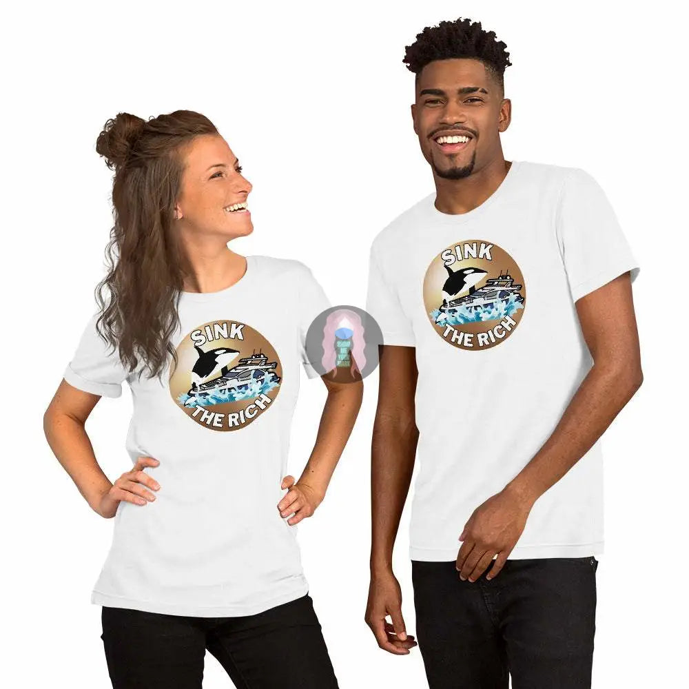 Orca "Sink the Rich" Unisex t-shirt - from Show Me Your Mask Shop by Show Me Your Mask Shop - Shirts