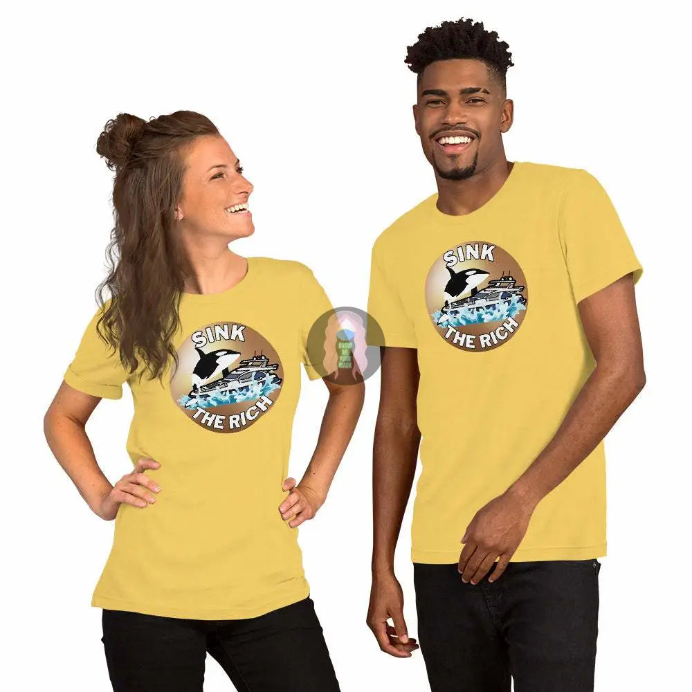 Orca "Sink the Rich" Unisex t-shirt - from Show Me Your Mask Shop by Show Me Your Mask Shop - Shirts