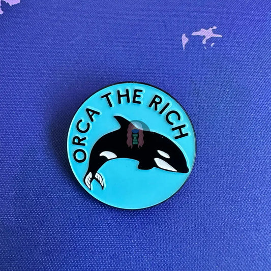 "Orca the Rich" 1.25 inch Enamel Pins with locking clasp Pre Order -  from Show Me Your Mask Shop by Show Me Your Mask Shop - Enamel Pins