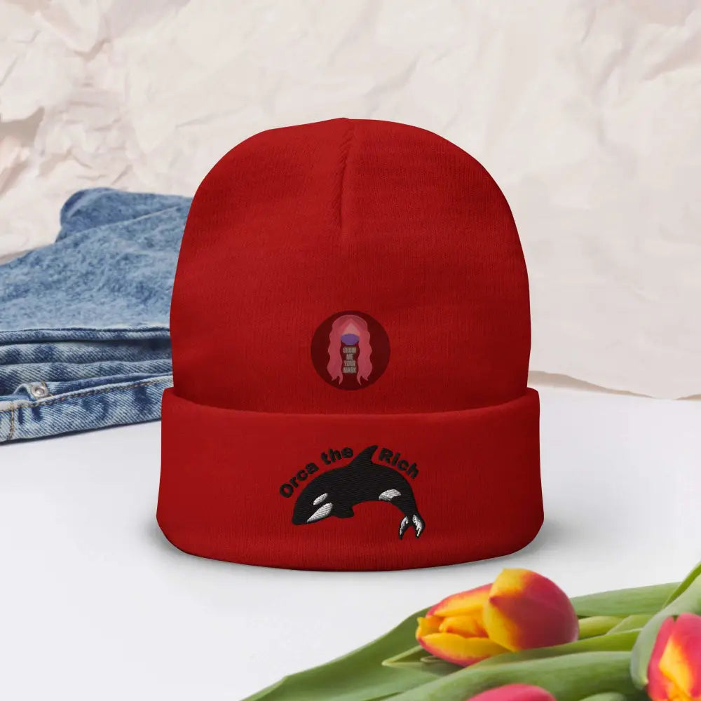"Orca the Rich" Embroidered Beanie - from Show Me Your Mask Shop by Show Me Your Mask Shop - Hats
