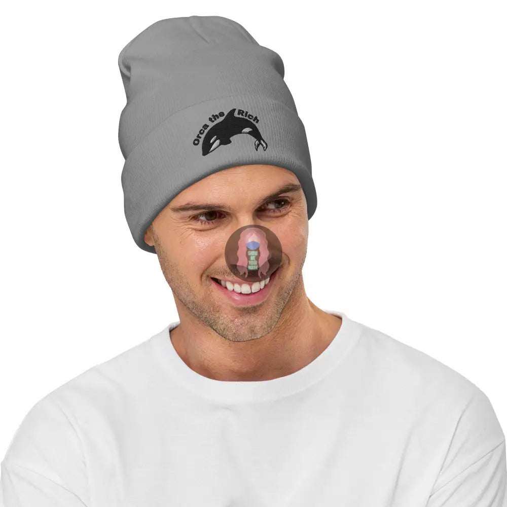 "Orca the Rich" Embroidered Beanie - from Show Me Your Mask Shop by Show Me Your Mask Shop - Hats