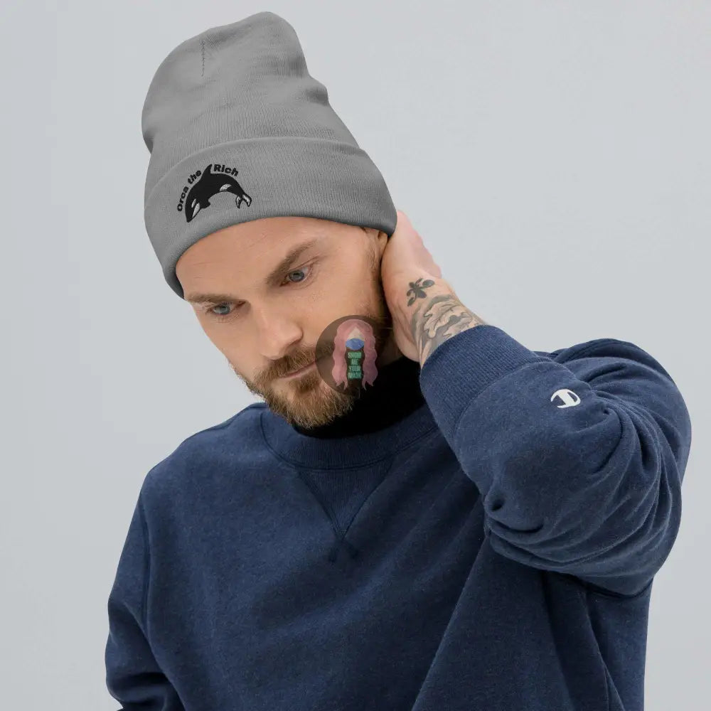 "Orca the Rich" Embroidered Beanie - from Show Me Your Mask Shop by Show Me Your Mask Shop - Hats