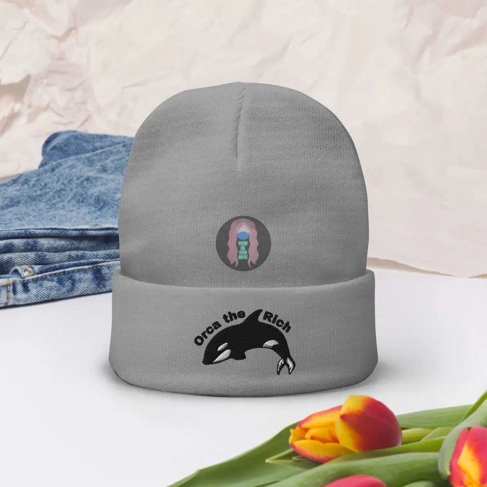 "Orca the Rich" Embroidered Beanie - from Show Me Your Mask Shop by Show Me Your Mask Shop - Hats