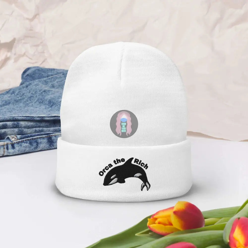 "Orca the Rich" Embroidered Beanie - from Show Me Your Mask Shop by Show Me Your Mask Shop - Hats