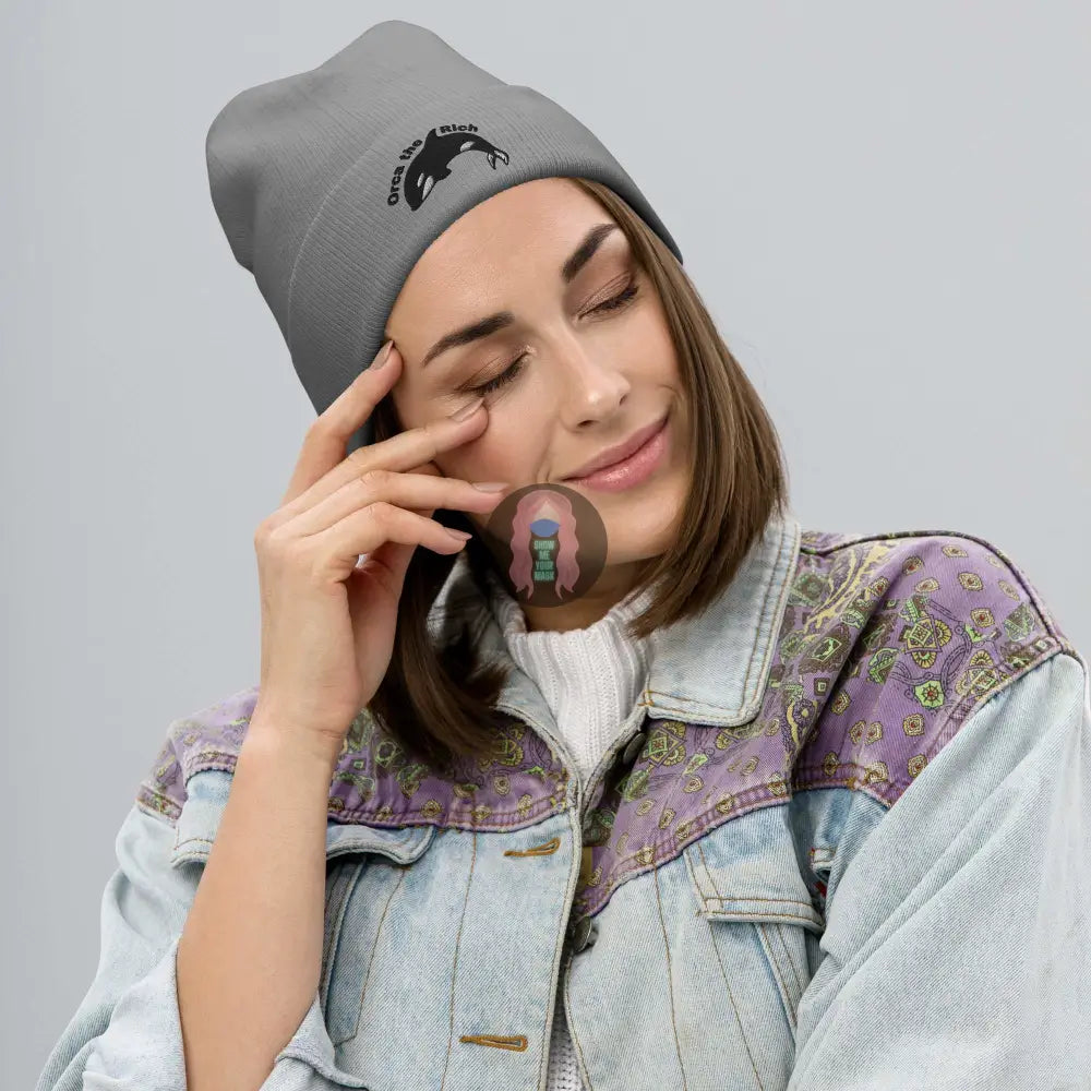 "Orca the Rich" Embroidered Beanie - from Show Me Your Mask Shop by Show Me Your Mask Shop - Hats