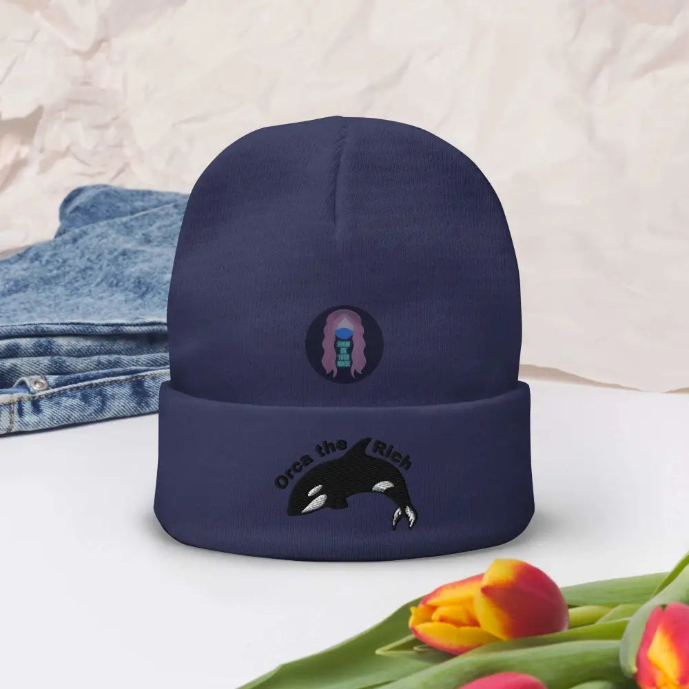 "Orca the Rich" Embroidered Beanie - from Show Me Your Mask Shop by Show Me Your Mask Shop - Hats