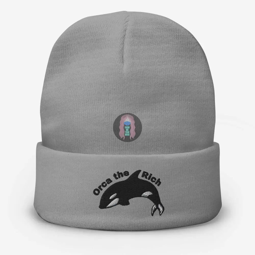 "Orca the Rich" Embroidered Beanie - from Show Me Your Mask Shop by Show Me Your Mask Shop - Hats