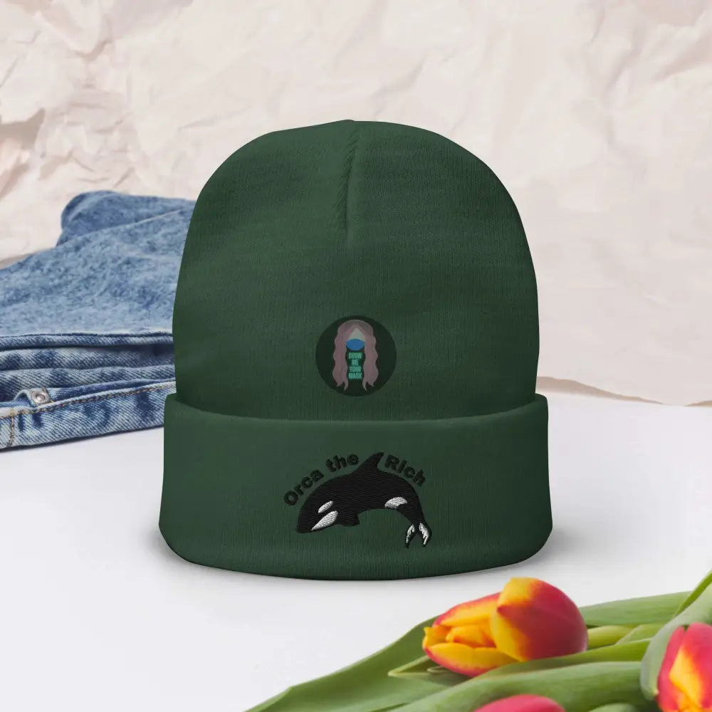 "Orca the Rich" Embroidered Beanie - from Show Me Your Mask Shop by Show Me Your Mask Shop - Hats
