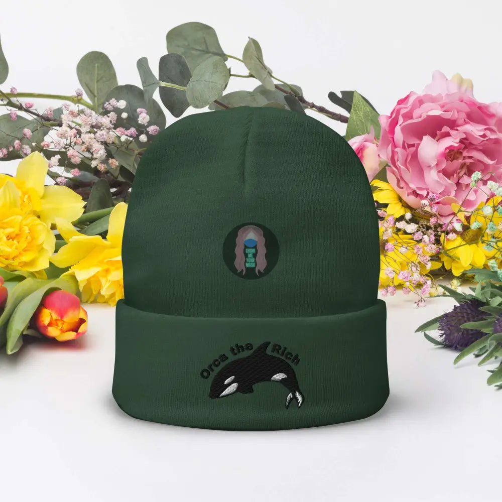 "Orca the Rich" Embroidered Beanie - from Show Me Your Mask Shop by Show Me Your Mask Shop - Hats